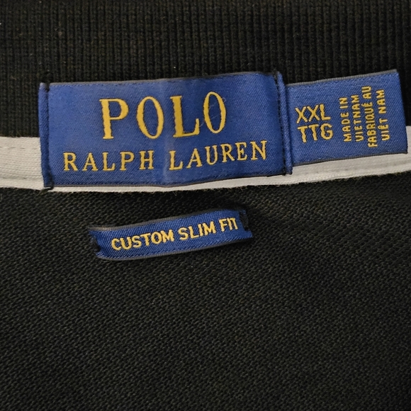 POLO Ralph Lauren Mens Short Sleeve Big Pony Black Red White Polo Shirt XXL - Picture 6 of 8